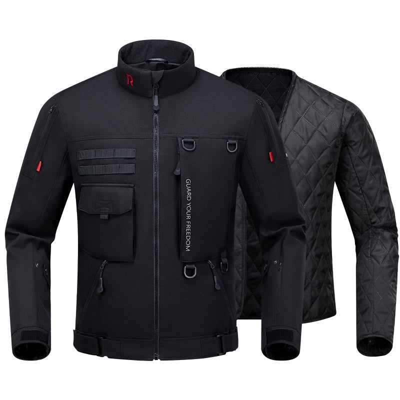 RIDEIRON Motorcycle Jacket CE Certified Winter Windproof Riding Jacket for Cold Weather with Removable Warm Liner M